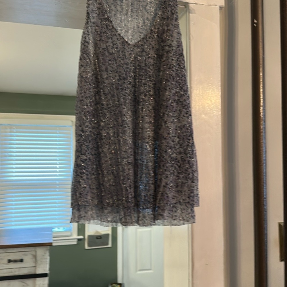 Anthropologie Shimmering Gray Tank Top